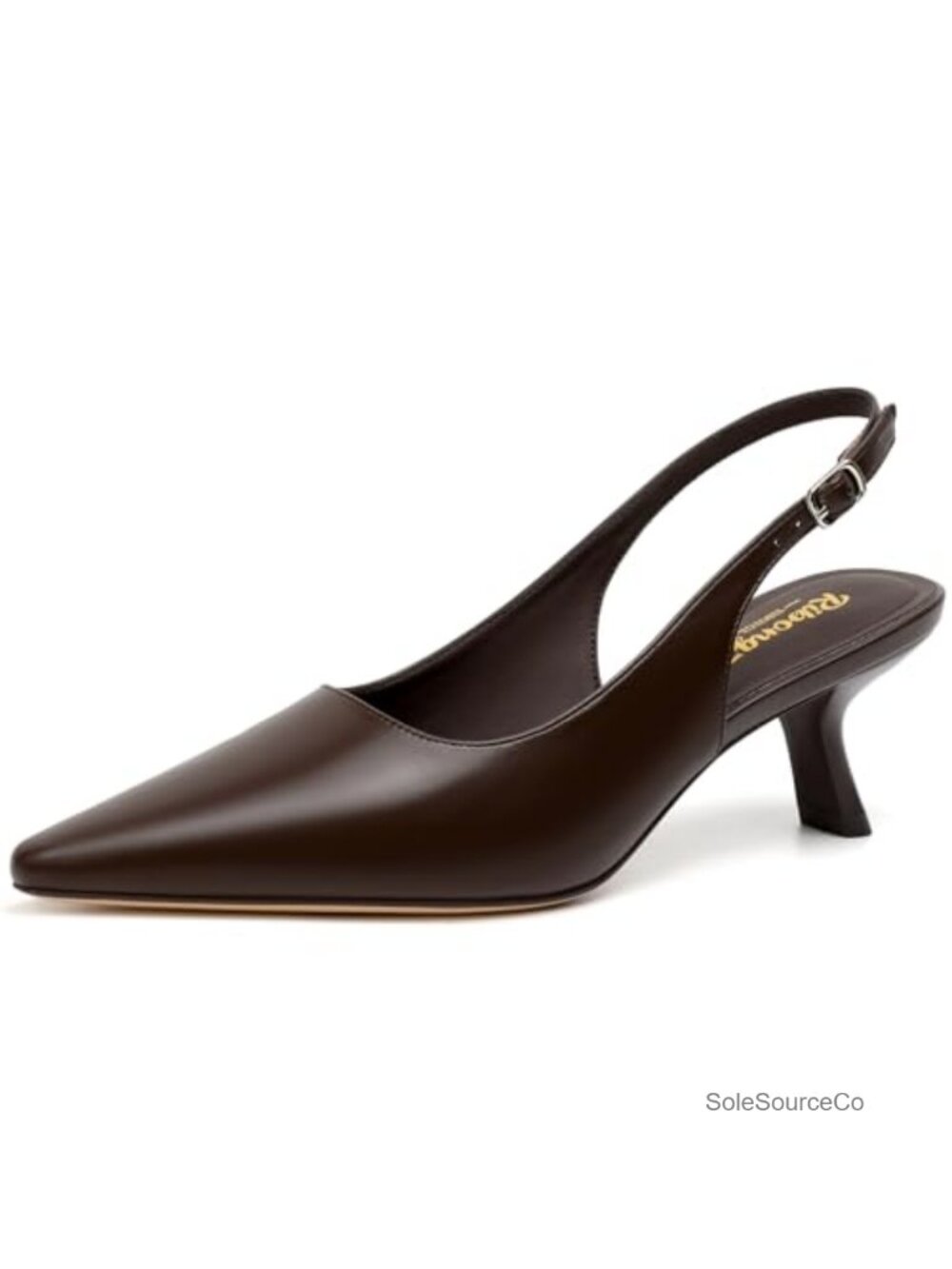 RIBONGZ Slingback Kitten Heels Pointy Closed Toe Pumps Women Dressy Party